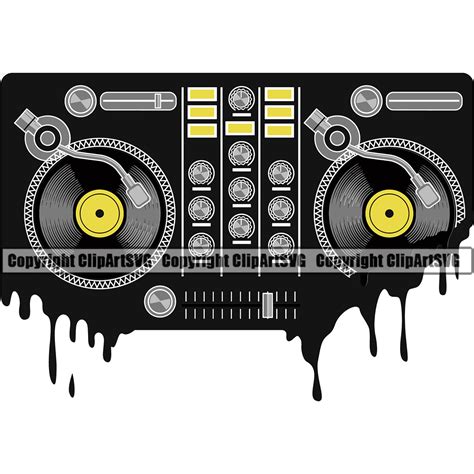 DJ Setup Heart Love Disc Jockey Music Turntable Mixer Record Album Player Vinyl Stereo Sound ...