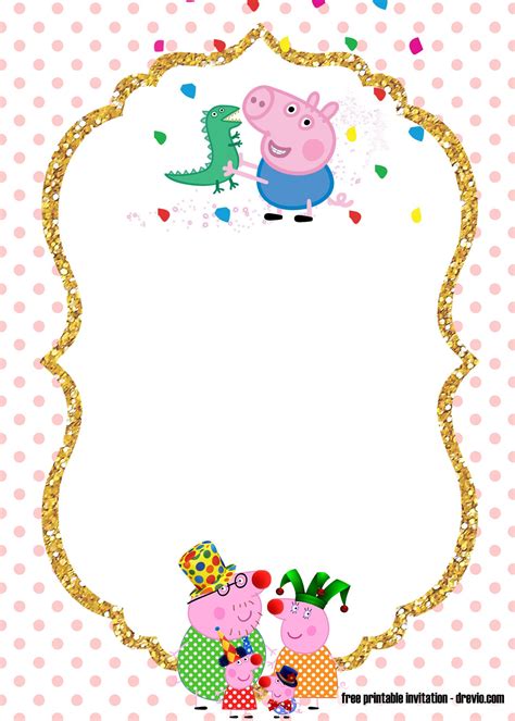 FREE Printable Fairy Peppa Pig Invitation Templates | Hacer invitaciones de cumpleaños ...