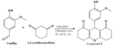 Synthesis reaction A 0.038 gram of vanillin and 0.056 gram of ...