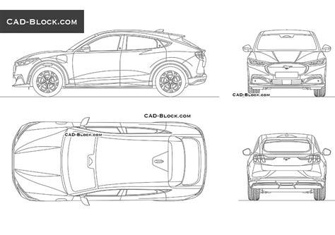 Ford Mustang Match-E download CAD block, DWG file