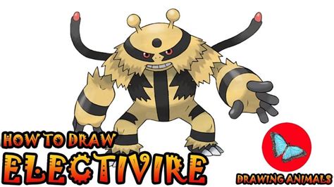 How To Draw Electivire Pokemon | Drawing Animals | Pokemon drawings, Animal drawings, Pokemon