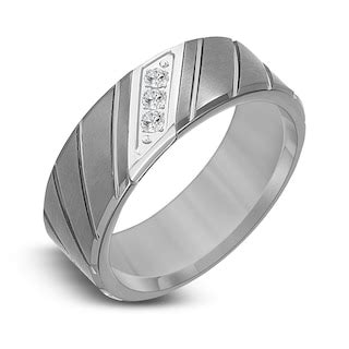 Diamond Wedding Band 1/10 ct tw Round Gray Tungsten | Jared