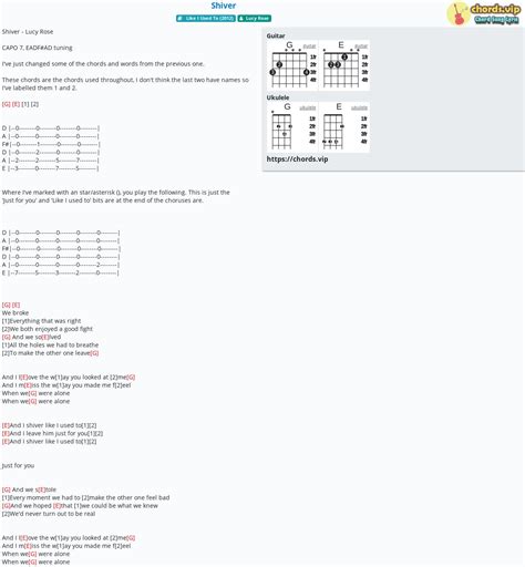 Chord: Shiver - tab, song lyric, sheet, guitar, ukulele | chords.vip