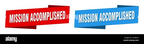 mission accomplished ribbon label sign set. mission accomplished banner ...