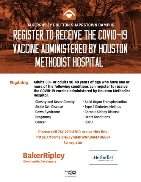 Register to Receive the COVID-19 Vaccine Administered by Houston Methodist Hospital - Brays Oaks ...