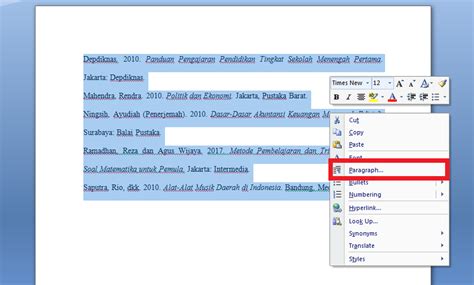 Cara Merapikan Daftar Pustaka di Microsoft Word - Blogger Toraja