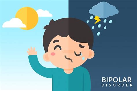 Mental illness bipolar disorder poster | Premium Vector