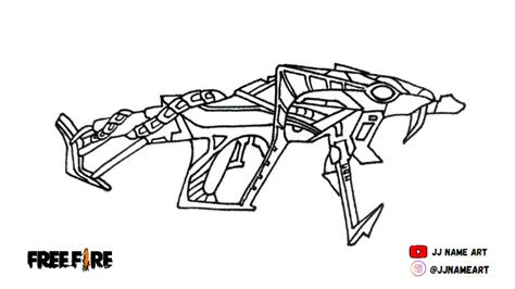 Cobra Mp40 Sketch Free Fire Character Drawing - Draw-jergen