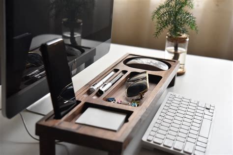 Black Walnut Wood Desk Organizer Office Desk Accessories | Etsy