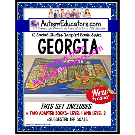 GEORGIA State Symbols ADAPTED BOOK for Special Education and Autism