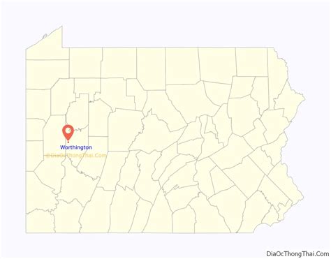 Map of Worthington borough, Pennsylvania