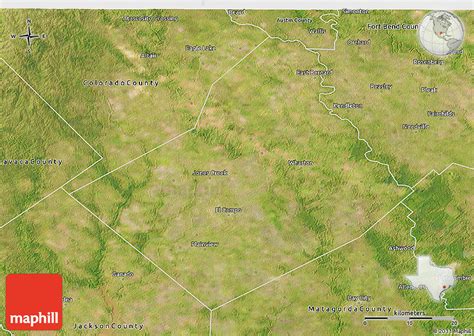 Satellite 3D Map of Wharton County