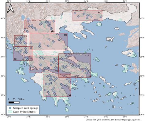 Geographic distribution of collected karst springs. Karst hydrosystems ...