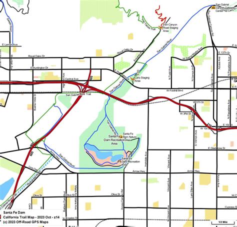 Santa Fe Dam - California Trail Map