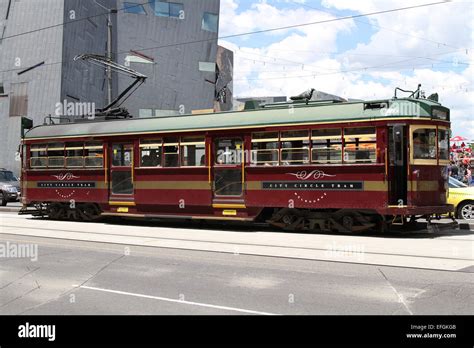 Old tram that operates on the free city circle route in Melbourne, Australia Stock Photo - Alamy