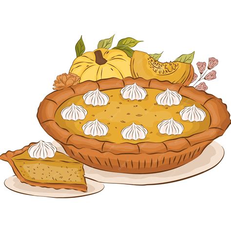 Premium Vector | Pumpkin pie autumn fall thanksgiving clipart