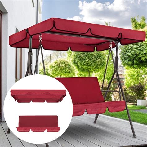 Toyfunny Patio Swing Canopy Cover Set Swing Replacement Top Cover ...