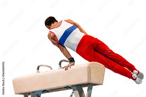 gymnast athlete exercise pommel horse Stock Photo | Adobe Stock