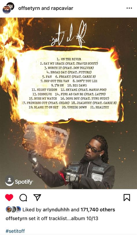 Offset unveils tracklist for “Set It Off” album