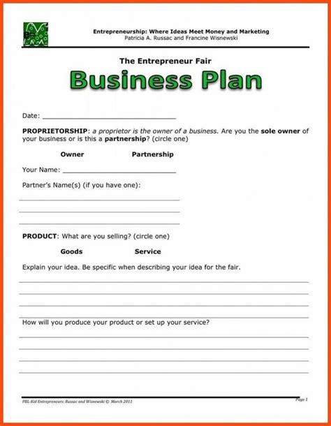 Beautiful Simple Business Plan Template Word Ideas Free Intended For Business Plan Template Free ...