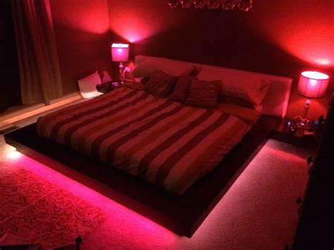 Can't forget the finishing touches with Phillips HUE programmable WiFi lighting... | Bedroom red ...