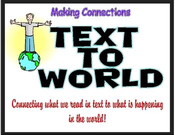 Text to World Connections Poster by Copyless Classroom | TpT