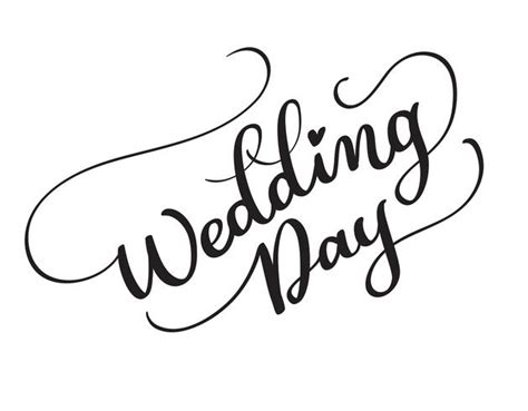 wedding day vector text on white background. Calligraphy lettering ...