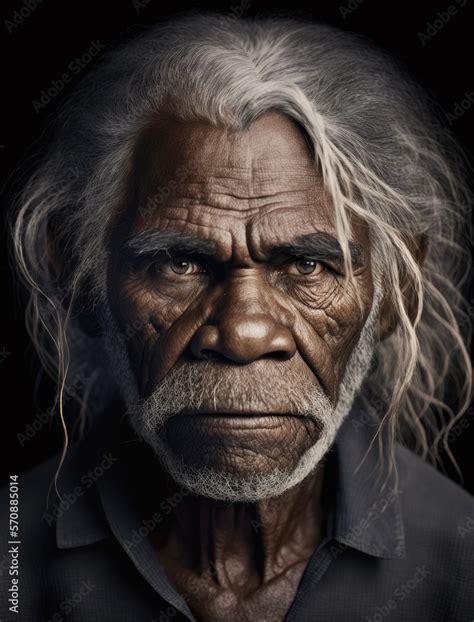 Aboriginal Australian Portrait-Tribal Man Portrait-Generative AI Stock ...