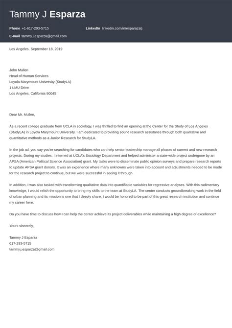 Cover Letter For Research Assistant Position / A sample research assistant cover letter to get ...