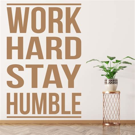 Work Hard Stay Humble Inspirational Quote Wall Sticker