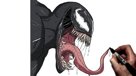 How To Draw Venom (Side) | Step By Step | Marvel - YouTube