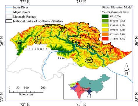 Map of the study area (northern mountains of Pakistan) encompasing... | Download Scientific Diagram