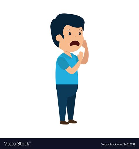 Young sad man character Royalty Free Vector Image