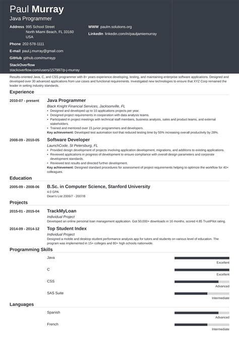 Programmer Resume Examples & Templates for 2024