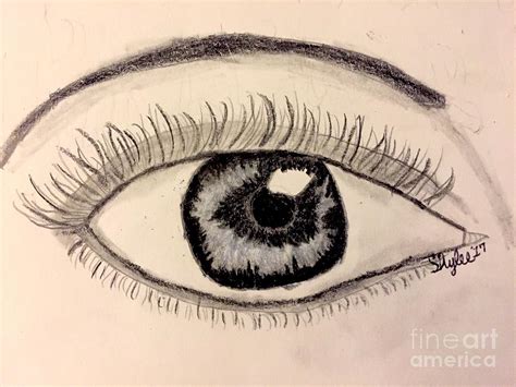 Realistic Black and White Eye Drawing by Shylee Charlton - Pixels