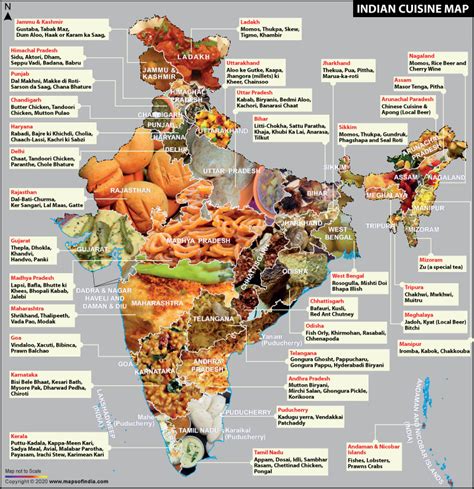 Indian Cuisine Map, Indian Food