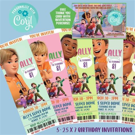 Immediate turning red 4 town concert ticket birthday invitations 5 pack – Artofit