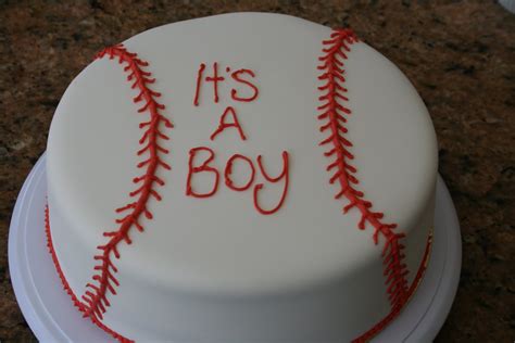 B The Baker: Baseball themed baby shower cake