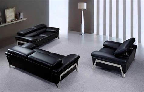 Modern Black Leather sofa set VG724 | Leather Sofas