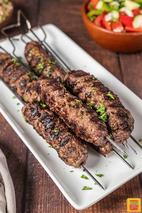 Lebanese Beef Kebabs with Garlic Cream Sauce - Sunday Supper Movement