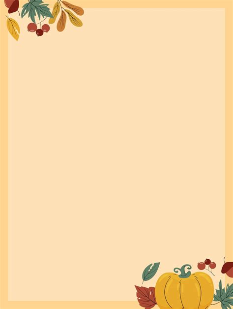 Pumpkin Border Downloadable Paper - 7 Free PDF Printables | Printablee