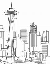 Space Needle Coloring Page  ColouringPages sketch template