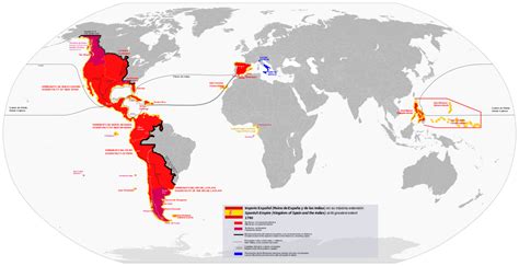 Map of the Spanish Empire at its peak in 1790