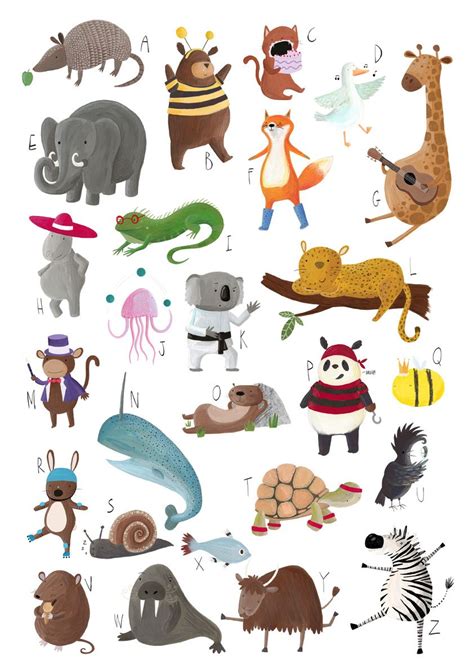 Becky Down Illustration | Character design, Animal alphabet nursery, Animal illustration