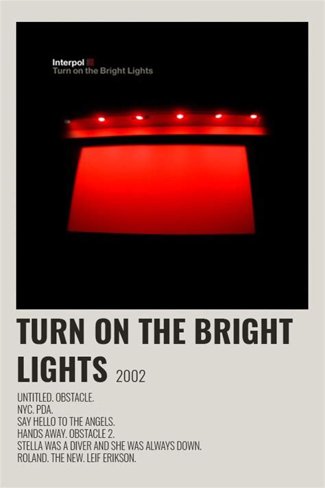 Interpol turn on the bright lights poster – Artofit