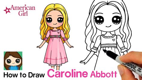 How to Draw Caroline Abbott Easy | American Girl Doll - YouTube