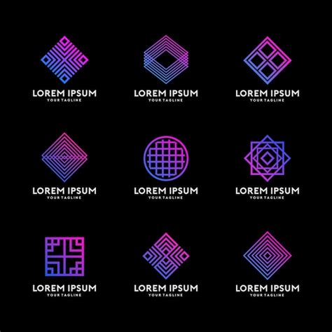 Premium Vector | Simple geometry shape logo design set