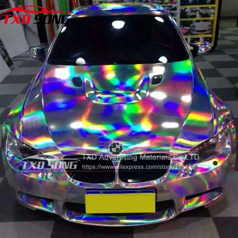 Aliexpress.com : Buy Free shipping Colorful Chrome holographic car wrap ...