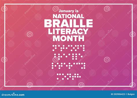 January is National Braille Literacy Month. Holiday Concept Stock Vector - Illustration of blind ...