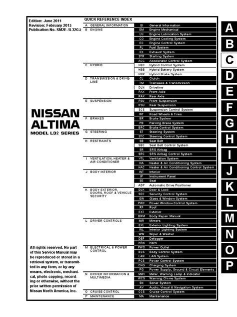 2012 Nissan Altima GCC Service Repair Manual PDF | PDF | Brake ...